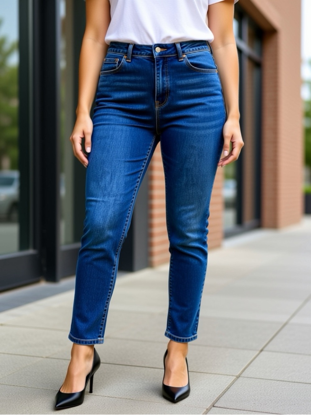 No Boundaries Dark Blue Ankle Jeans - Slim Cropped
